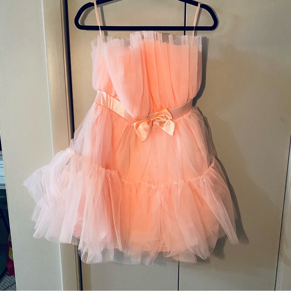 SOFT PINK TULLE MINI DRESS